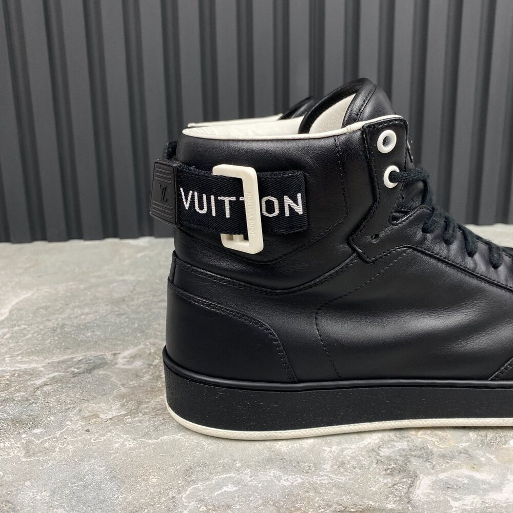 Louis Vuitton Rivoli High Top Sneakers Black Leather 7.5 LV or 8.5 US 41.5 EUR - Picture 6 of 16
